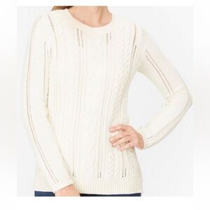 Talbots Women's Ivory Cable Knit Sweater